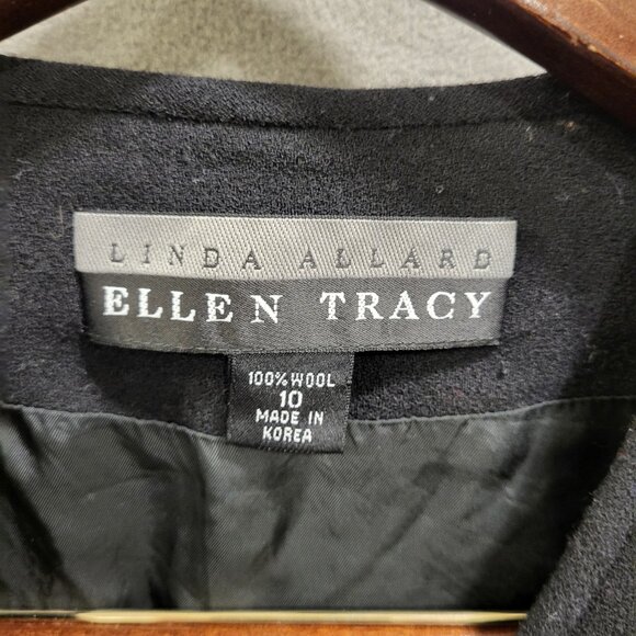 Vintage Linda Allard Ellen Tracy 100% Wool Vest Black Women Size 10 Grandma Boho - Picture 3 of 5
